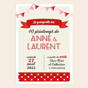 Carton d'invitation thème guinguette