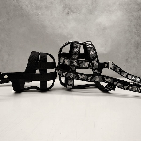 Handmade Nylon Dog Muzzle: Pitbull, Amstaff, Made to Measure