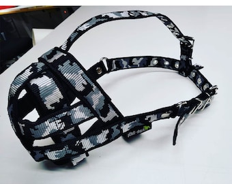 Pitbull Amstaff muzzle with an additional strap , dog muzzle, nylon straps, muzzle for big dog, muzzle to size