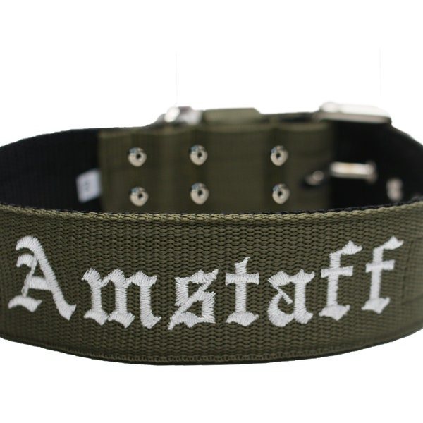 Collier Amstaff, collier pour Amstaff, collier Amstaff, collier pour gros chien, accessoires Amstaff, collier American Staffordshire Terrier