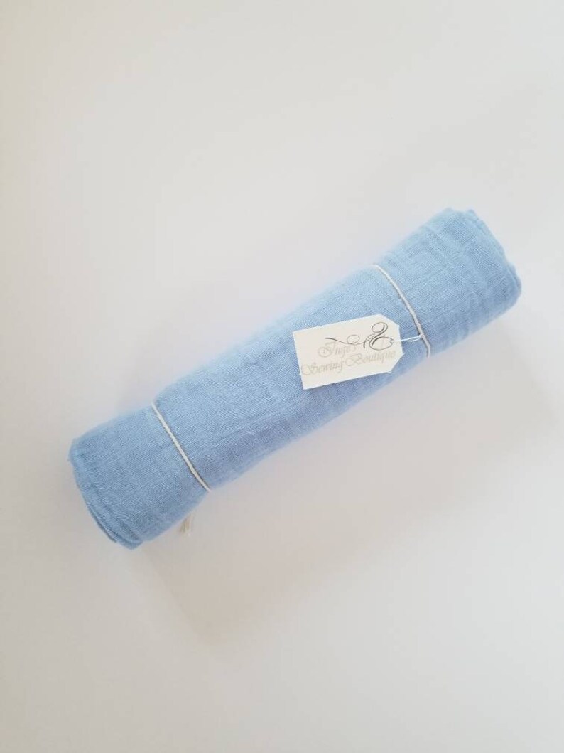 blue muslin swaddle