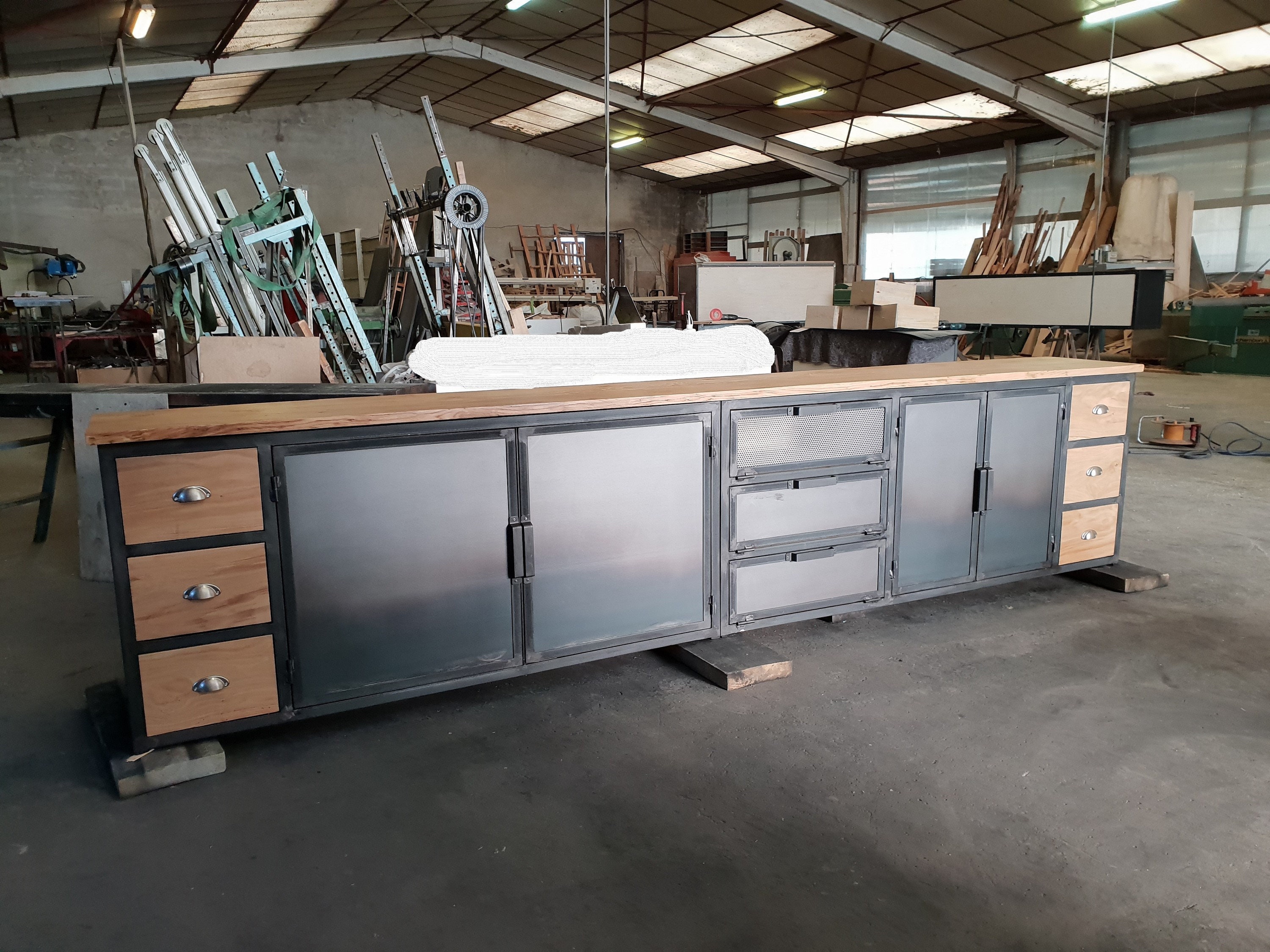 Muebles industriales buffet muebles bajo bandeja de estructura | Etsy