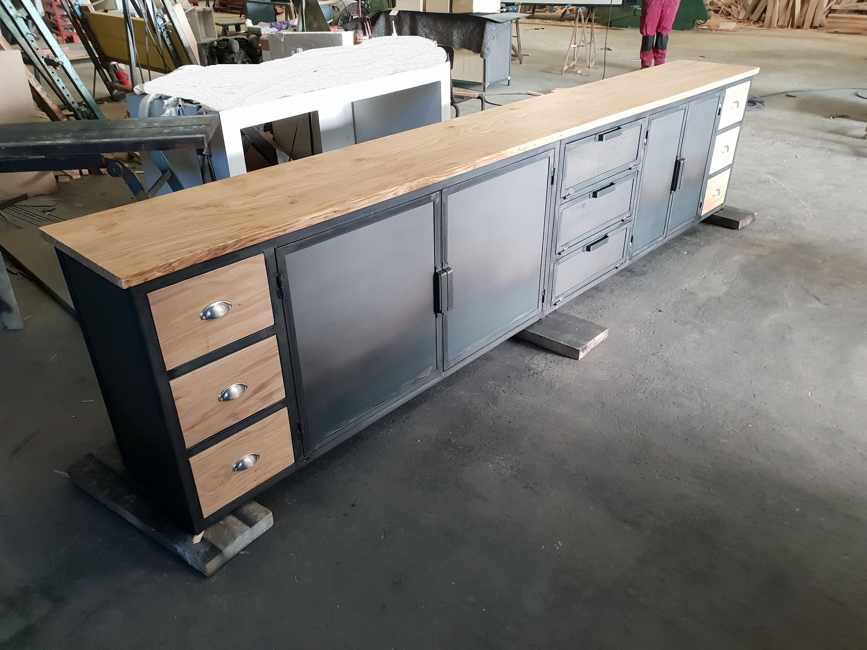 Muebles industriales buffet muebles bajo bandeja de estructura Etsy