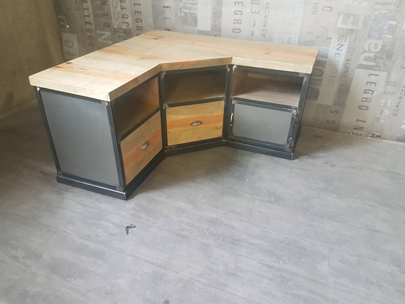 meuble tv angle style industriel