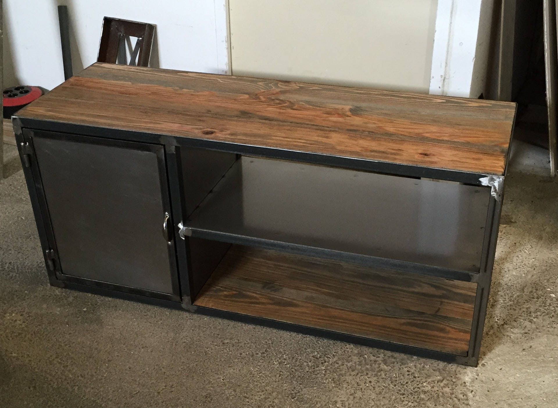 Meuble Tv Industriel Acier et Bois