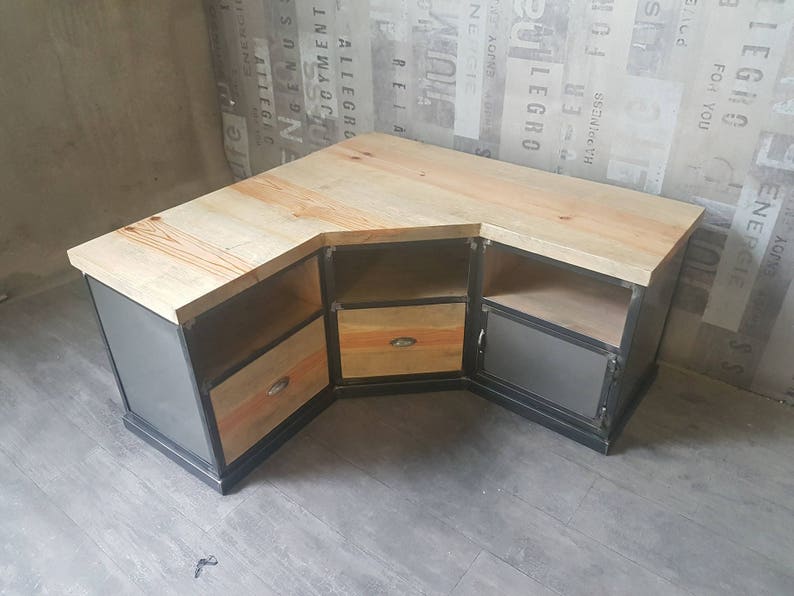 meuble tv angle vintage