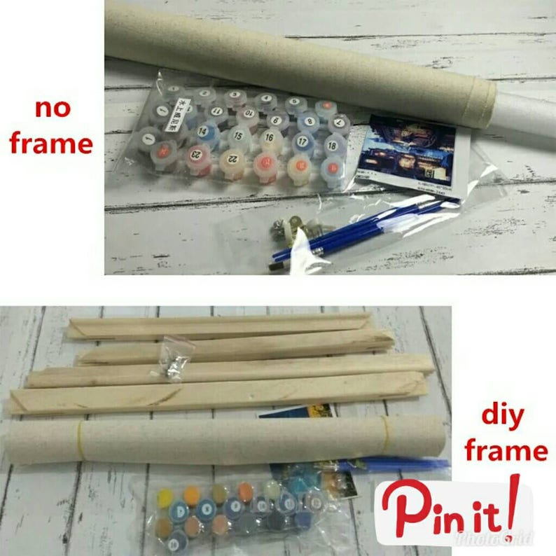 Cat Paint By number,Cat Diy Painting Kit,Painting On Canvas,Wall Picture Frame Set,Diy Painting,Cat Diy Paint Kit