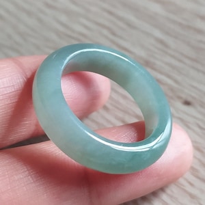 Anillo de jadeíta natural de grado A de 18,8 mm procedente de Birmania, con certificado, talla US 9, talla Fr 59. Anillo de jade auténtico certificado, jade verde claro. ESTILO ASIÁTICO