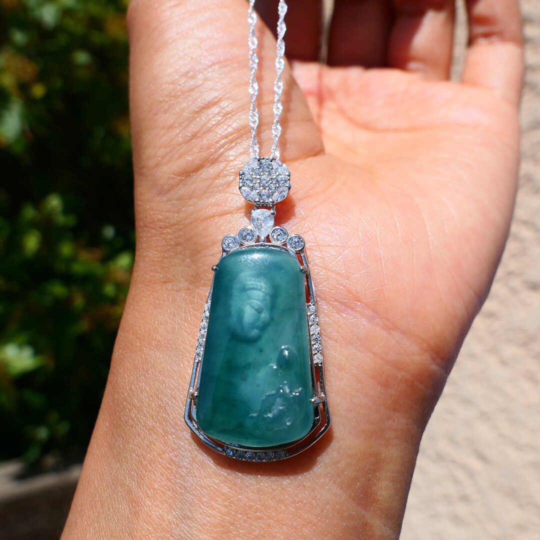 Pendentif Bouddha En Jade Naturel Avec Feuille D'or 24 Carats - Bijou élégant Pour Hommes Et Femmes - 7