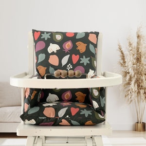 High chair cushion, Brenda, coated cotton, oeko-tex, Combelle.