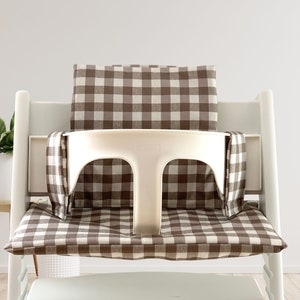 Vichy waterproof cushion, Stokke chair, Tripp Trapp