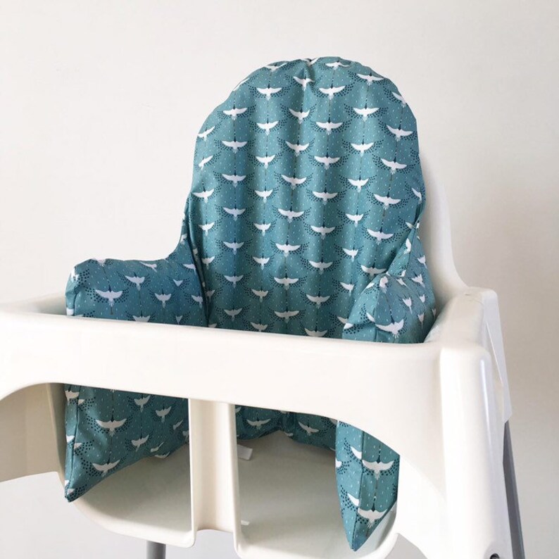 IKEA High Chair Cushion Blue Birds Coated Cotton Oeko-tex | Etsy