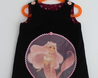 Pretty little winter dress "The pink mermaid" T 4/5 years