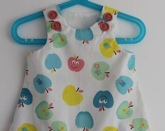 Pretty little dress summer "Little apples" T 3/6 months