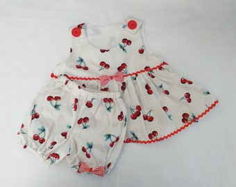 Ensemble bébé fille " Cerises" T 6/9 mois