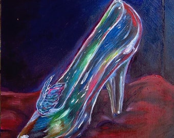 If The Shoe Fits Cinderella Glass Slipper Oil Painting