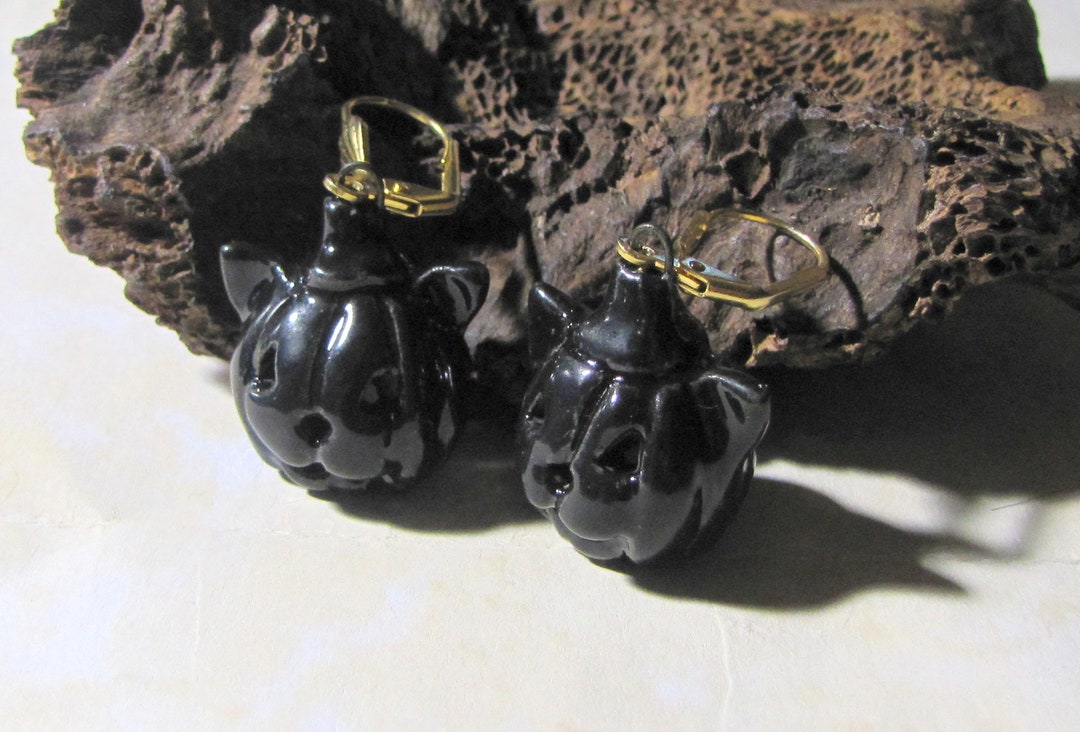 Boucles D'oreilles Halloween - Motif Citrouille Grimace Ou Chauve-souris - Style Drôle Et Gothique - Idéal Pour Fête Et Déguisement