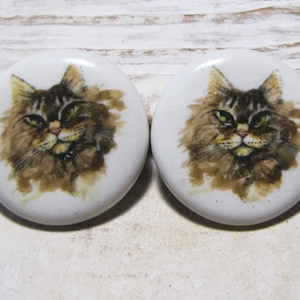 Duo de cabochons en céramique artisanale pour collage, à sertir, mosaïque, tableau, embellissement, création bijou, perlage