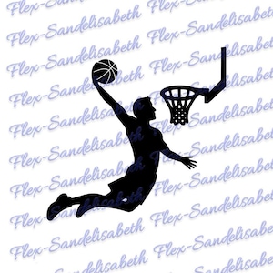 Basketbal hitteoverdracht vinyl sticker, kleur en formaat naar keuze.