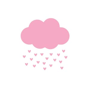 Wolke, kleines Herz, Babygeburt, Applikation, Bügelbild, Farbe und Größe nach Wahl