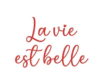 la vie est belle texte joli message positif appliqué flex thermocollant couleur et dimension au choix