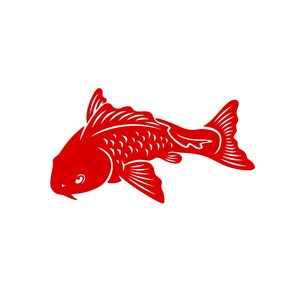 poisson koï japonnais Japon flex appliqué thermocollant transfert textile couleur et dimension au choix