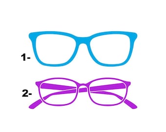 glasses applied flex iron-on textile transfer color and size of your choice