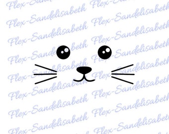 cute rabbit kawaii eyes flex iron-on color and size of your choice