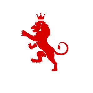 Lion royal armoiries transfert flex thermocollant pour tissu couleur et dimension au choix