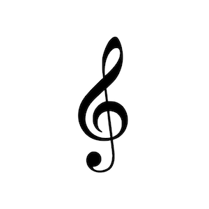 Note musicali in chiave di violino applicate su vinile termoadesivo, colore e dimensione a scelta