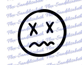 rock smile smily flex iron-on applied transfer