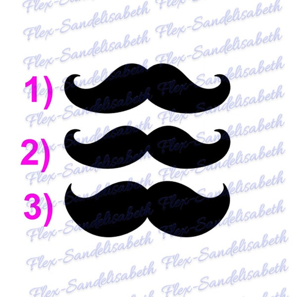 moustache modéle au choix appliqué flex thermocollant couleur et dimension au choix