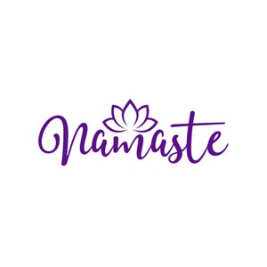 Adesivo termocolante Namaste lótus zen yoga meditação, cor e tamanho à sua escolha.