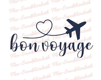 bon voyage avion appliqué flex thermocollant couleur et dimension au choix