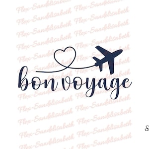 bon voyage avion appliqué flex thermocollant couleur et dimension au choix