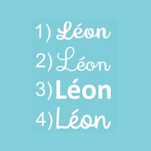 prénom phosphorescent flex thermocollant transfert textile dimensions écritures au choix