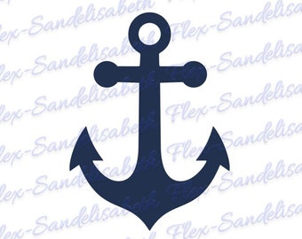 anchor boat sea sailor flex iron-on textile transfer customization color and size of your choice