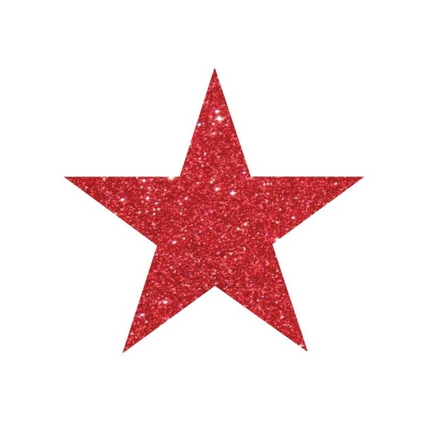 stylized star applied flex iron-on very large sequins glitter color and size of your choice