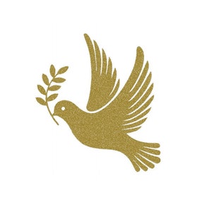 dove branch peace freedom baptism communion flex applied iron-on color and size of your choice