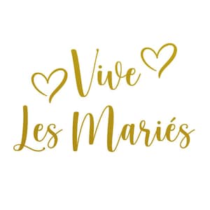 vive les mariés mariage flex thermocollant appliqué transfert dimension et couleur au choix image 1