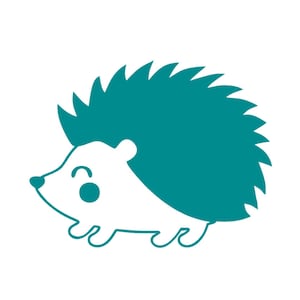 hedgehog applique flex iron-on color and size of your choice