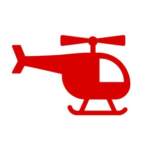 Helicopter flex iron-on textile transfer application size and color of your choice