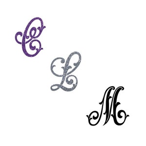 lettre monogramme vintage vendue à l'unité en flex thermocollant couleur et dimension au choix