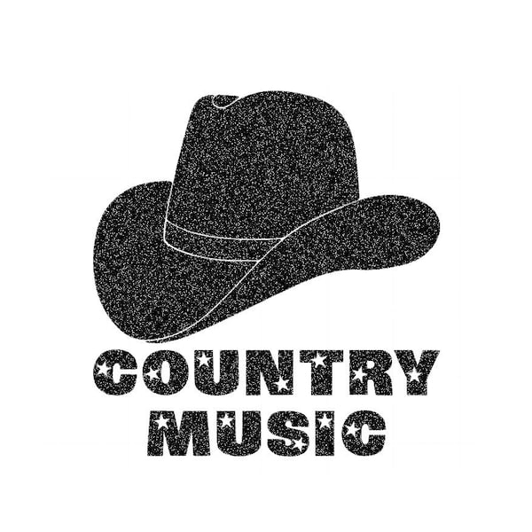 chapeau cowboy country music appliqué flex thermocollant couleur et dimension au choix