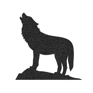 wolf howl applied flex iron-on transfer color and size of your choice