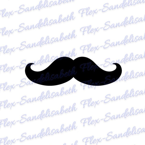 moustache noire 6 cm appliqué flex thermocollant transfert textile flocage