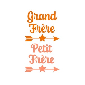 big or little brother arrow applied flex iron-on textile transfer in choice of color and size