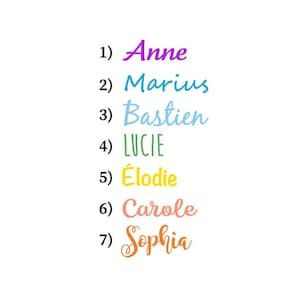 prénom thermocollant personnalisé transfert textile flex appliqué dimension et couleur au choix