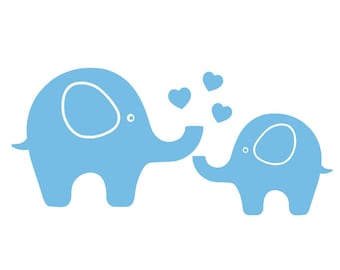 baby elephants applied iron-on flex color and size of your choice