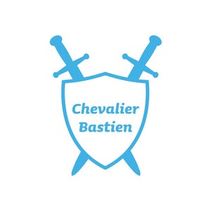 Knight, sword, coat of arms, name appliqué, heat-transfer vinyl, color and size of your choice